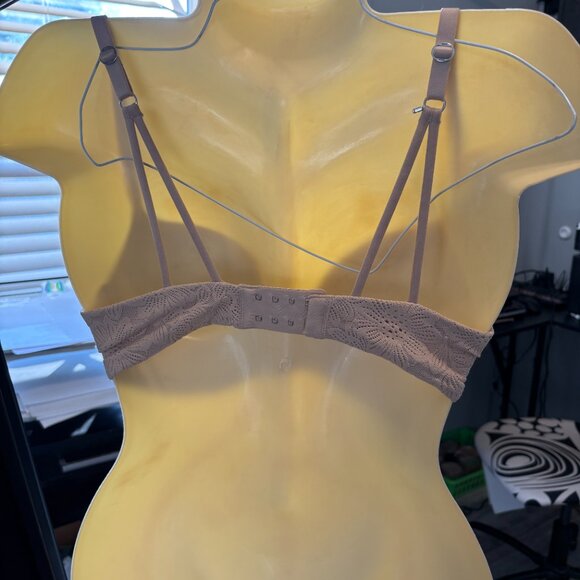 Aerie 34D Nude Sunnie Bloom Lace Strappy Demi Push-up Bra - Picture 6 of 11